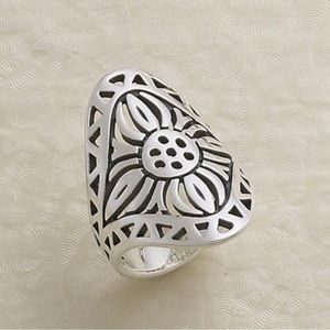 RETIRED James Avery Del Sol Sterling Silver statement ring SZ 8
